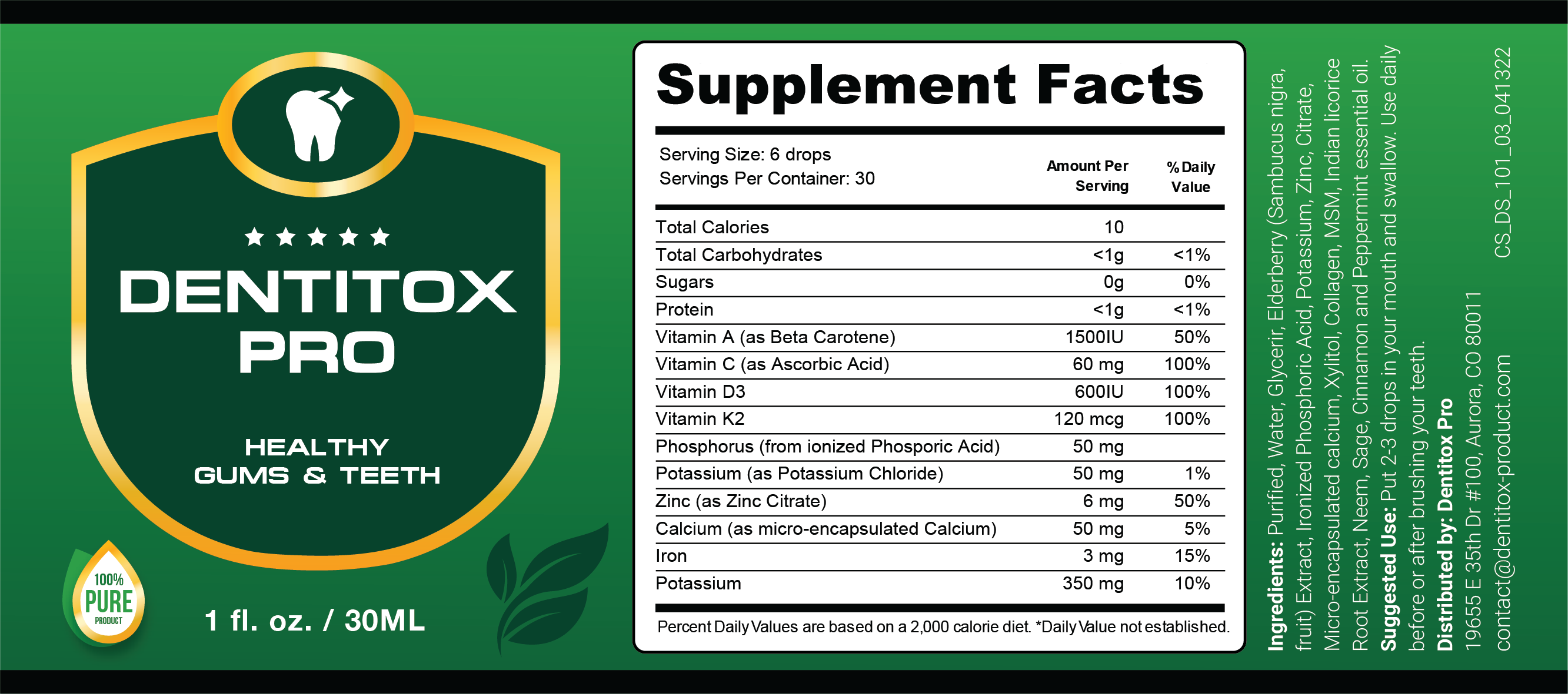 Dentitox Pro Ingredients