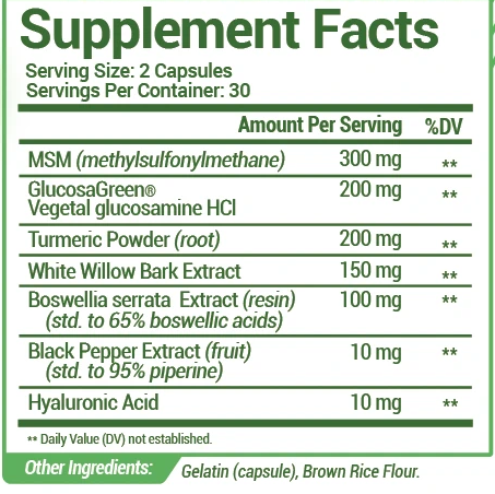 Joint Hero Supplement Facts