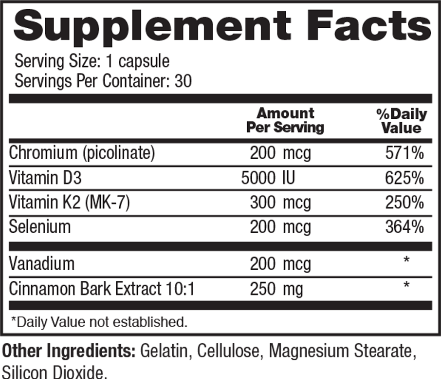 CinnaChroma Supplement Facts