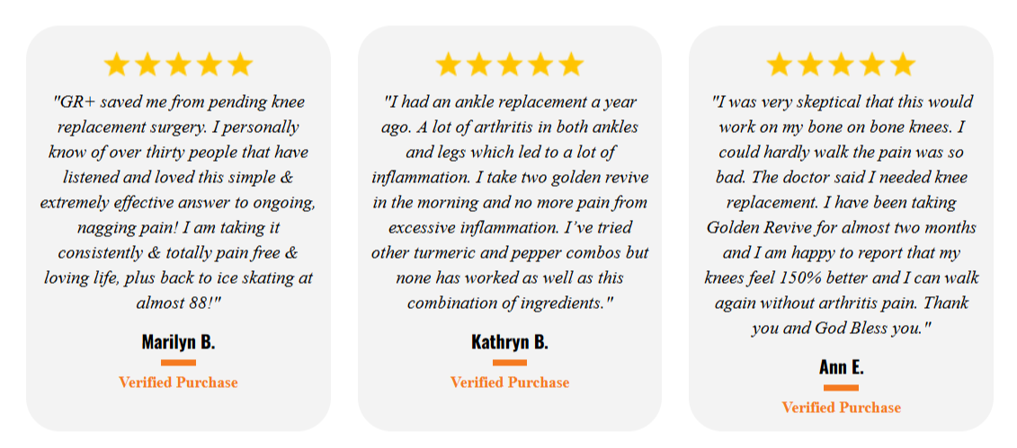 Golden Revive Plus Customer reviews